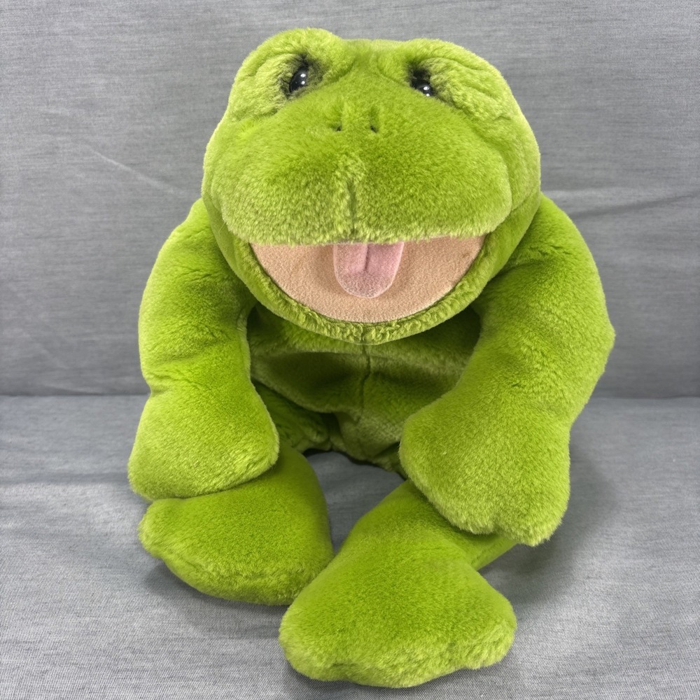APPLAUSE Lou Rankin Friends Herbert Frog Plush Hand Puppet Stuffed Animal 16"